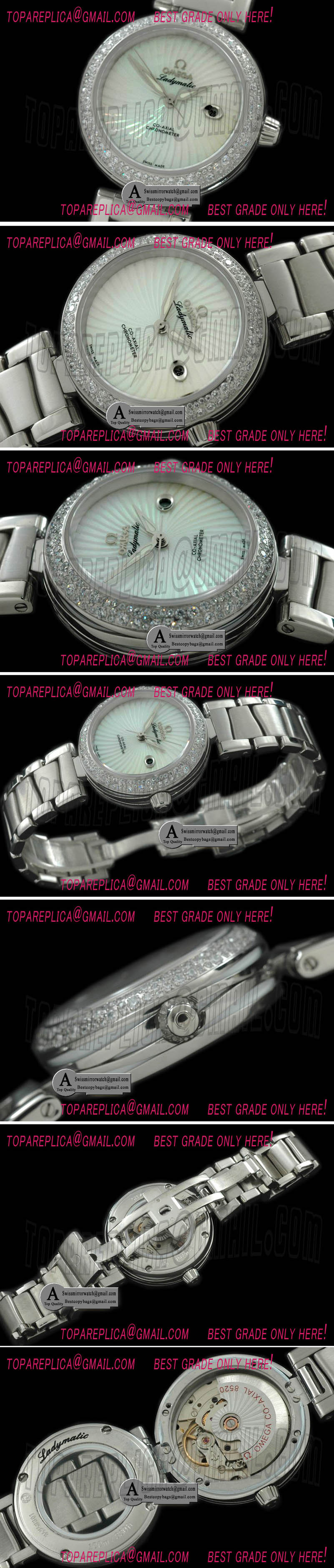 Omega Deville Ladymatic Mid SS/SS White A-2836 Replica Watches