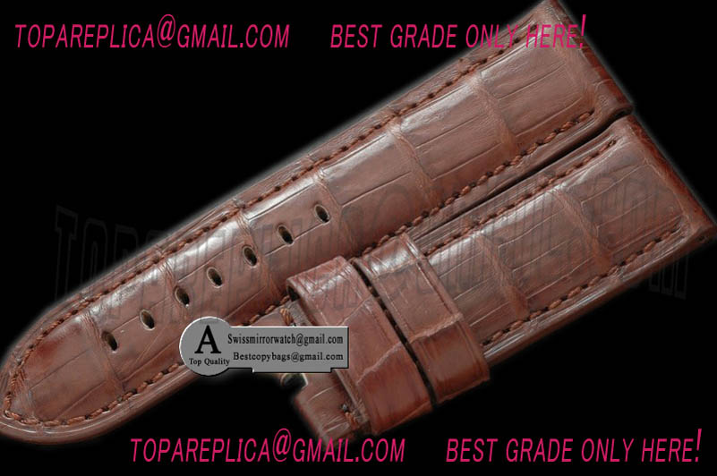 Panerai 26/26 Brown American Croc Straight Cut Leather Strap