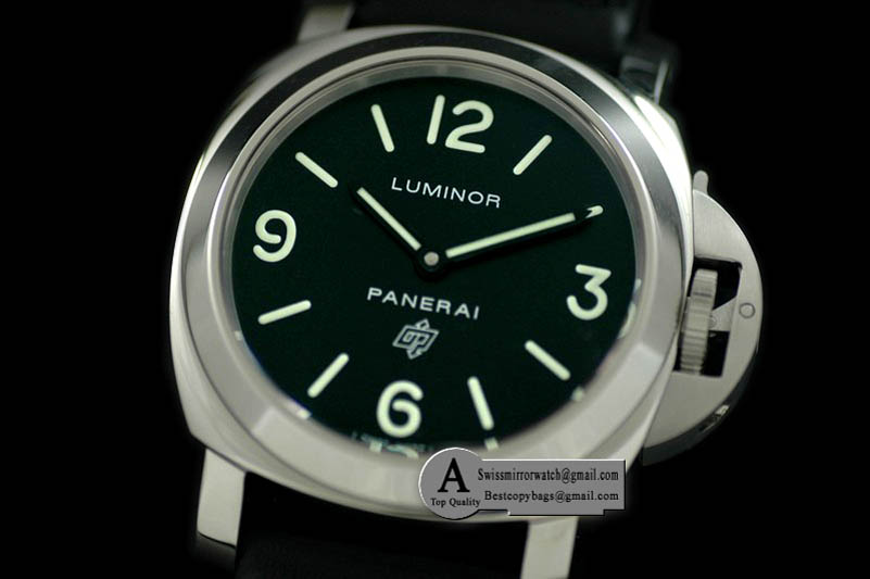 Officine Panerai Pam 000 N NV SS/Leather Black Dial A-6497 Replica Watches