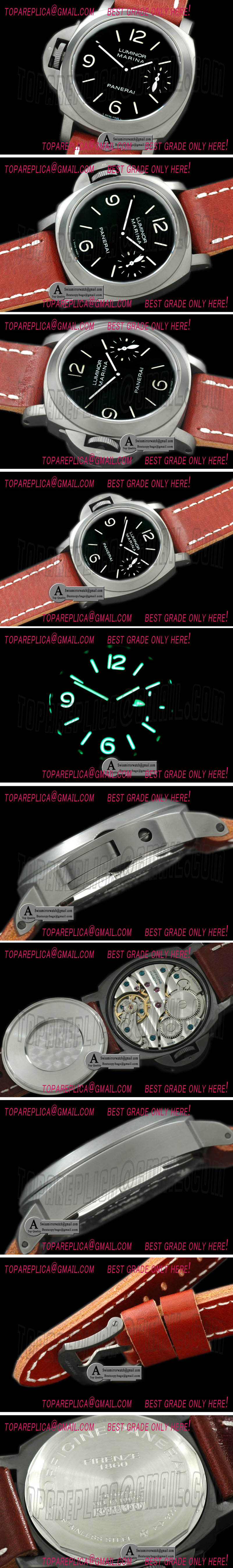 Panerai Pam 026K Lefty DLC/Leather Black Asian 6497 Replica Watches