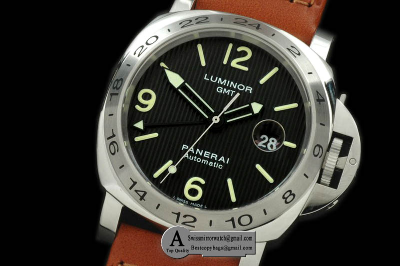 Panerai Pam 029 M GMT SS/Leather Black A-2836 Replica Watches