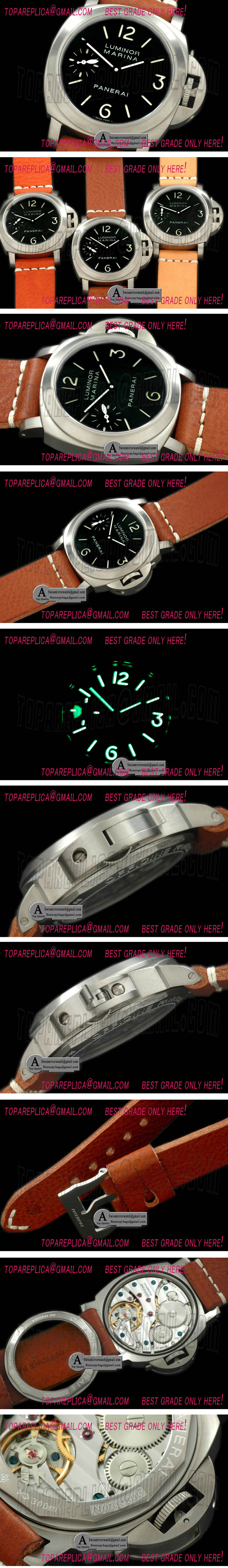 Panerai Pam 177 N Titanium/Leather Black Asia 6497 Replica Watches