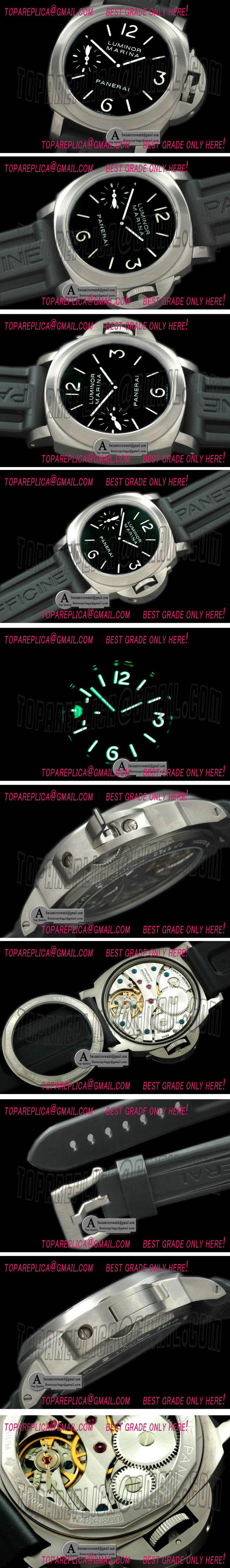 Panerai Pam 177 N Titanium/Rubber Black Asia 6497 21600bph Replica Watches