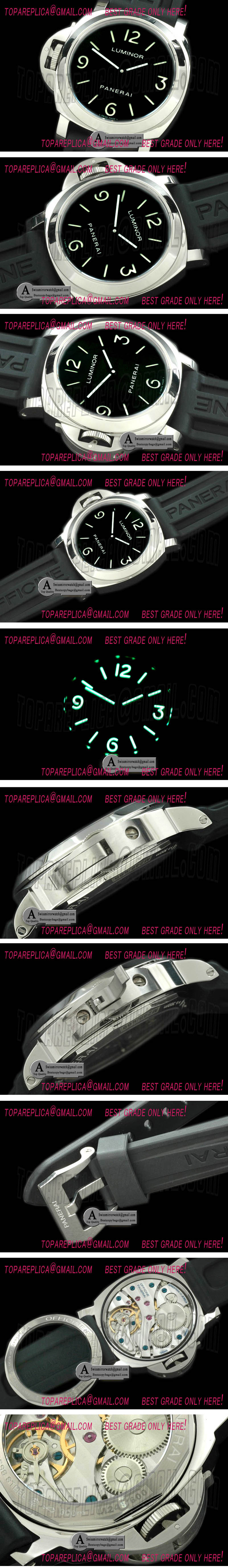 Panerai Pam 219 M NV SS/Rubber Black Asian 6497 Replica Watches