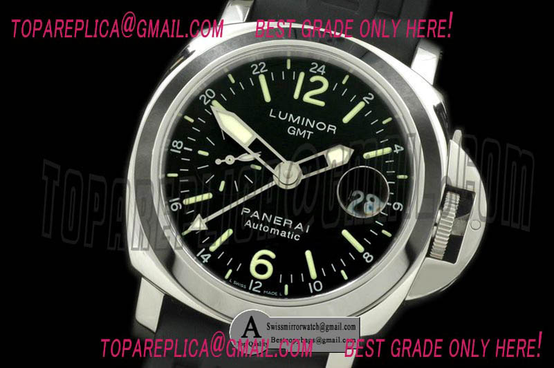 Panerai PAM237 GMT V2 SS/Rubber Black - Asia 7750 Replica Watches