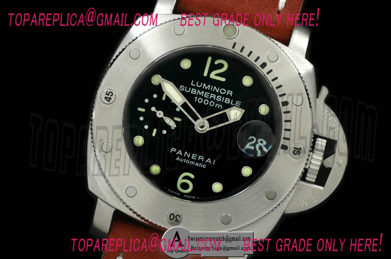 Panerai Pam 243 Submersible SS/Leather Replica Watches
