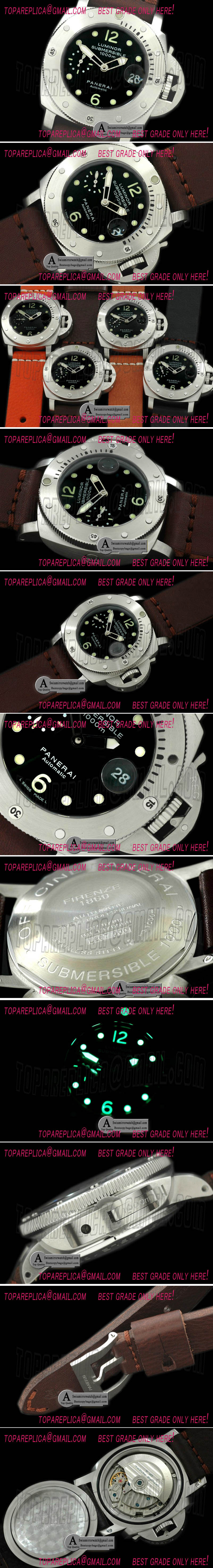 Panerai Pam 243 Submersible SS/Leather Replica Watches