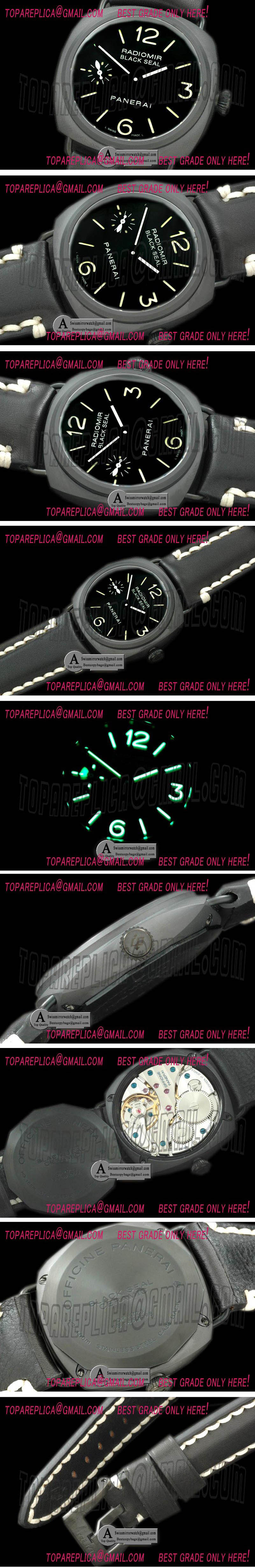 Panerai Pam 292M Ceramic/Leather Black Asian 6497 Superlume Replica Watches