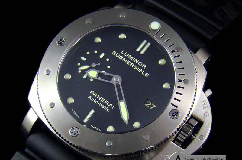 Officine Panerai Pam 305 L Submersible TI/Rubber Black A7750 Replica Watches