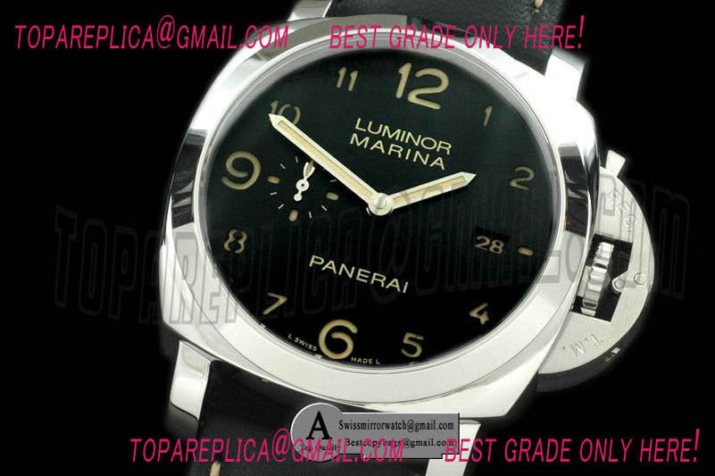 Luxury Panerai Pam 359M 3 Days Automatic Titanium/Leather Black Asian 7750