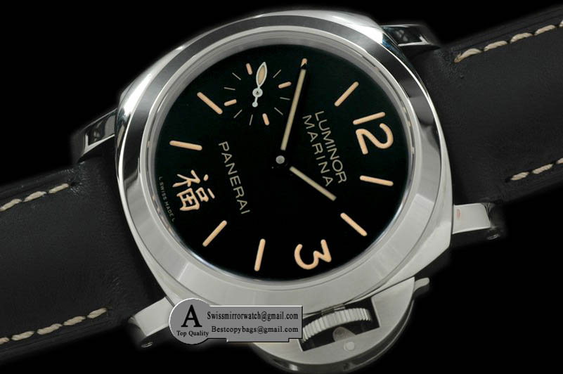 Officine Panerai Pam 366M (Fu-福) SS Black A6497 Replica Watches