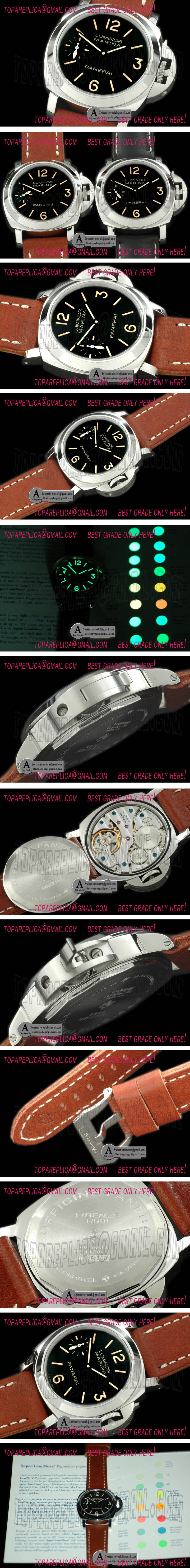 Panerai Pam 367M Patina SS/Leather Black Asian 6497 Replica Watches