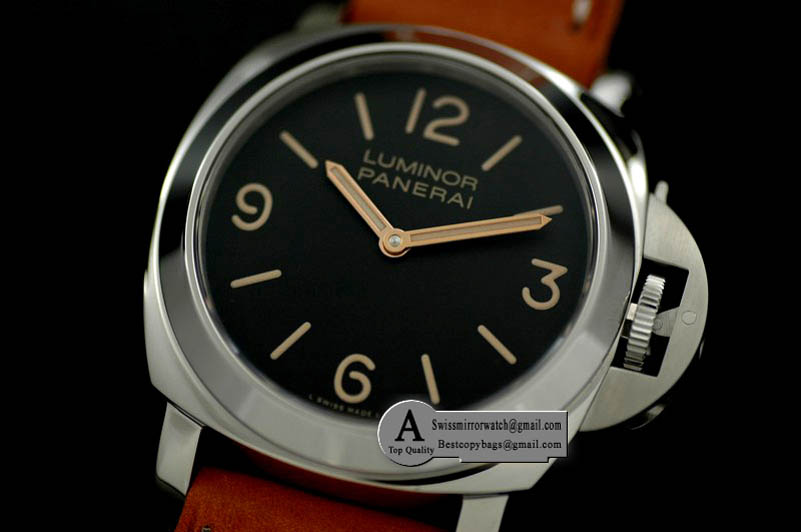 Officine Panerai Pam 390N Base Leatches Black A6497 Replica Watches
