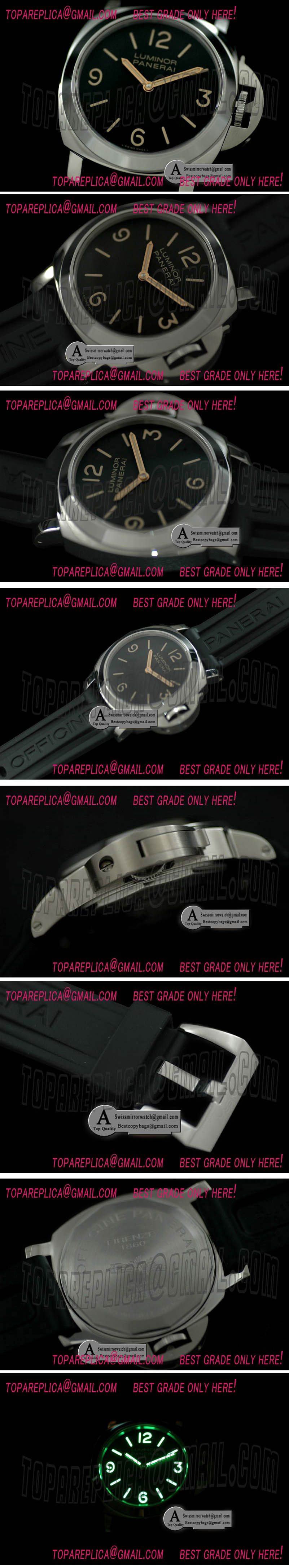 Officine Panerai Pam 390N Base SS Black A6497 Replica Watches