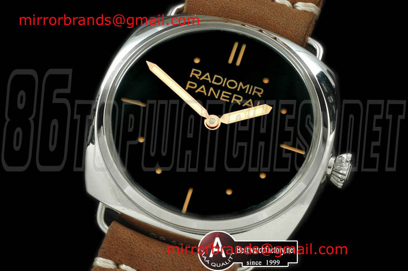 Luxury Officine Panerai Vintage Radomir SS/Leather Black Style 2 6497