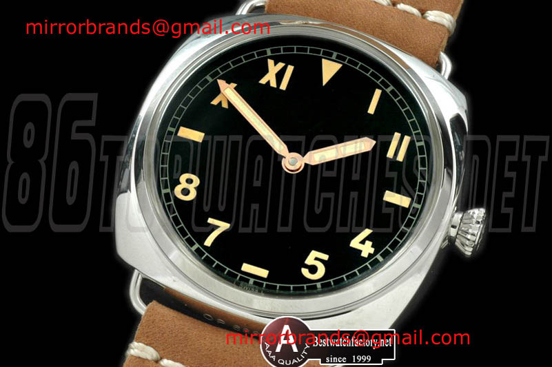 Luxury Officine Panerai Vintage Radomir SS/Leather Black Style 3 6497