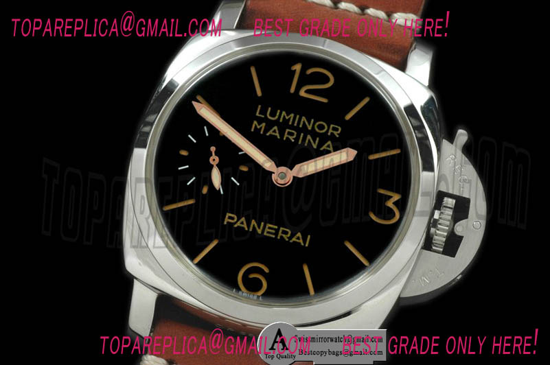 Panerai Vintage Marina SS/Leather Black Style 1 6497 Replica Watches