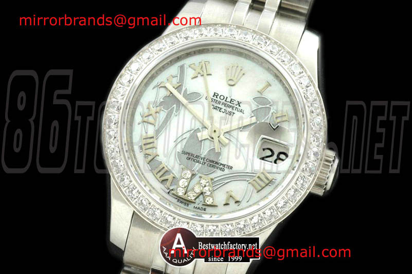 Ladies Rolex DateJust 2011 Flora Jubilee/Diamond SS P-White Swiss Eta 2671-2