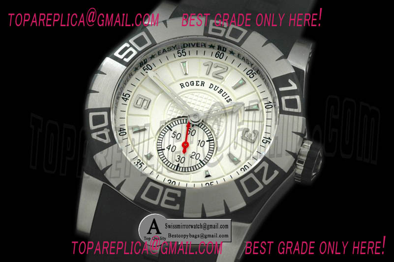 Roger Dubuis Easy Diver Automatic SS/Rubber White Replica Watches