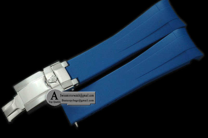 Rolex Blue Rubber Strap 20/18 with Insignia Clasp Replica