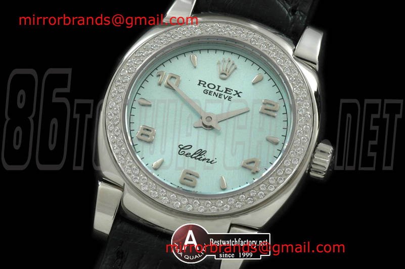 Luxury Rolex Ladies Mini Cellini SS/Leather Lilac Num Swiss Quartz