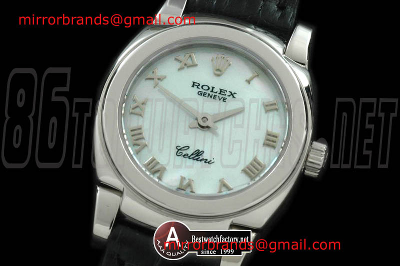 Luxury Rolex Ladies Mini Cellini SS/Leather Lilac Roman Swiss Quartz