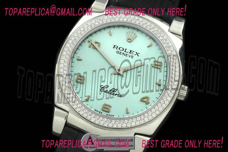 Rolex Cellini SS/Leather Lilac Numeral Swiss Quartz Replica Watches
