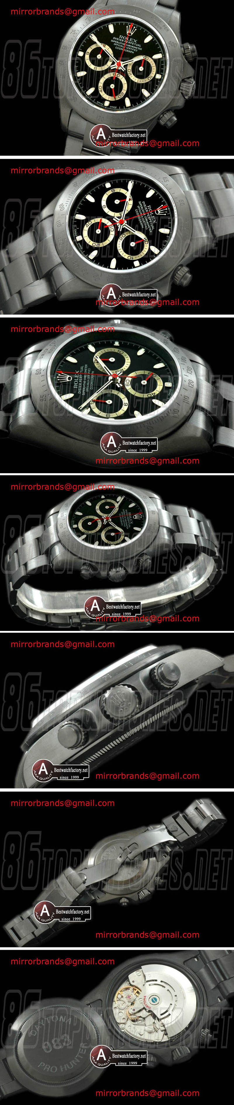 Luxury Rolex Pro Hunter Matt Daytona MK1 116520 PVD Black Sticks A-7750 28800