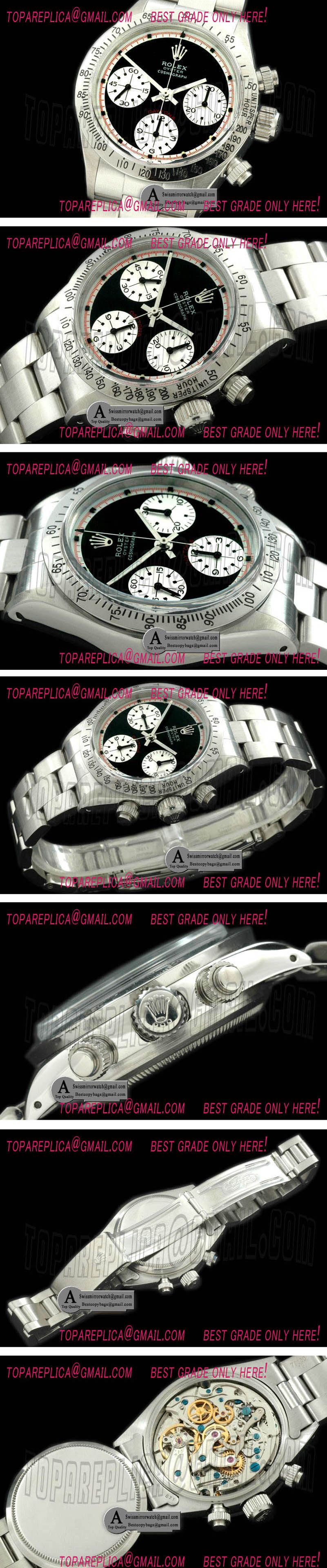 Luxury Rolex 6263 SS/SS Black Asian Venus 75 HandWind