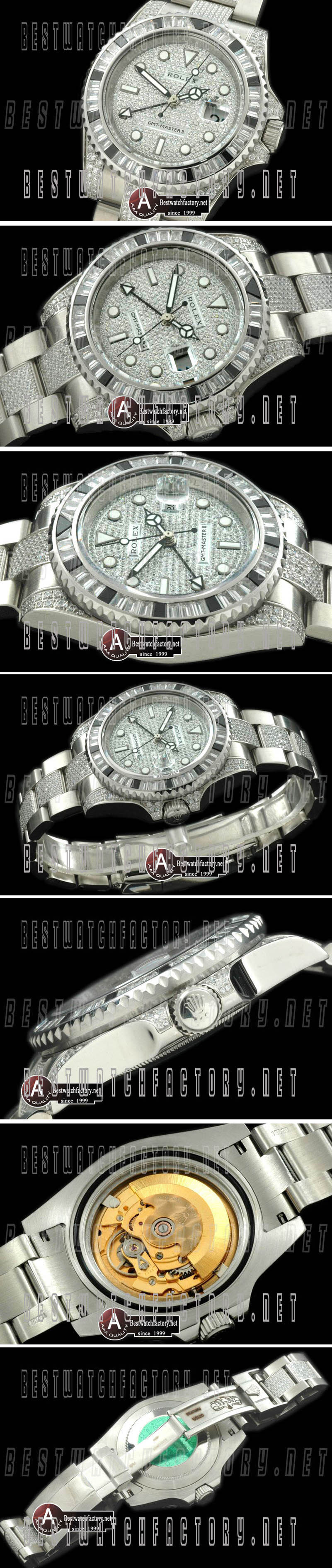 Rolex GMT Master SS/Diamond Anni GMT Diamond Swiss Eta 2836 GMT Hand In