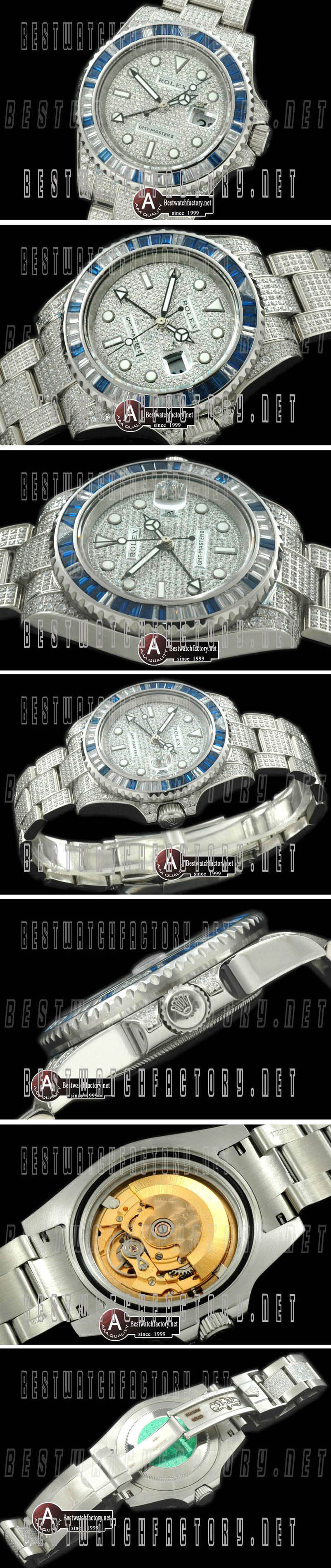 Rolex GMT Master SS/Diamond Anni GMT Diamond Swiss Eta 2836 GMT Hand In