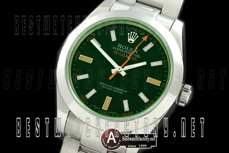 Rolex Milguass SS Black (Green Sapphire) Asia 2836 (1:1)