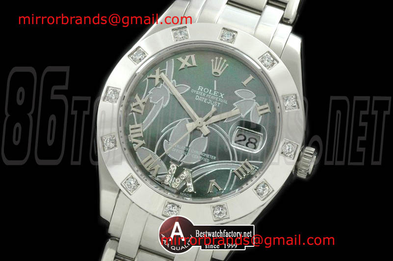 Luxury Rolex Masterpiece Man 2011 Flora 12-Diamond SS M-Green Swiss Eta 2836-2