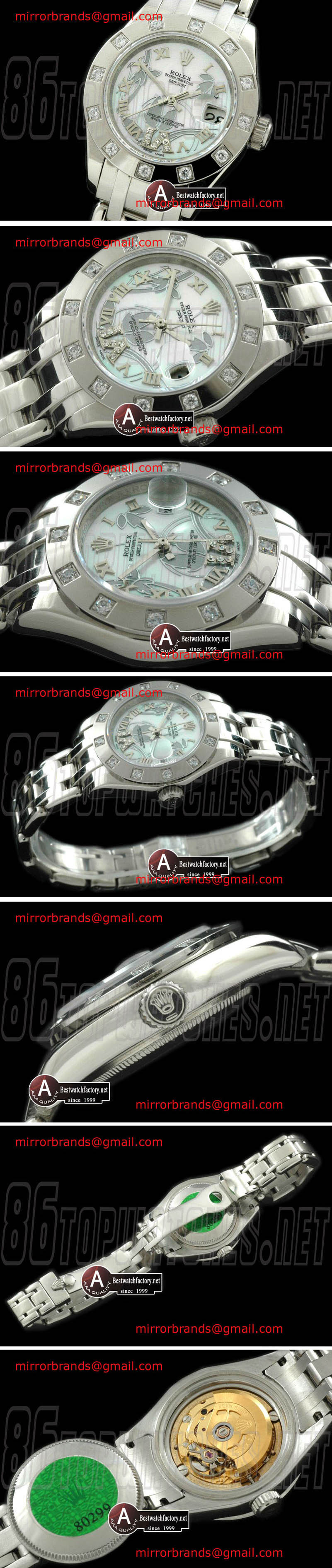 Ladies Rolex Masterpiece 2011 Flora 12-Diamond SS P-White Swiss Eta 2671-2