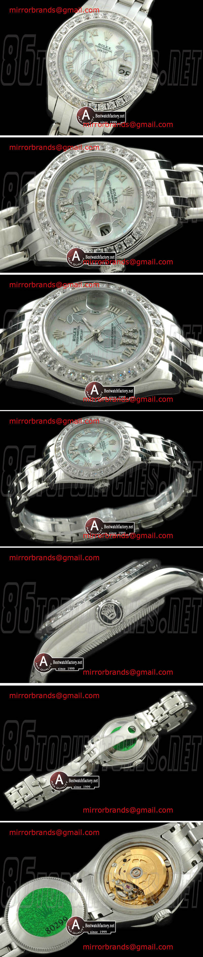 Ladies Rolex Masterpiece 2011 Flora Diamond SS P-White Swiss Eta 2671-2
