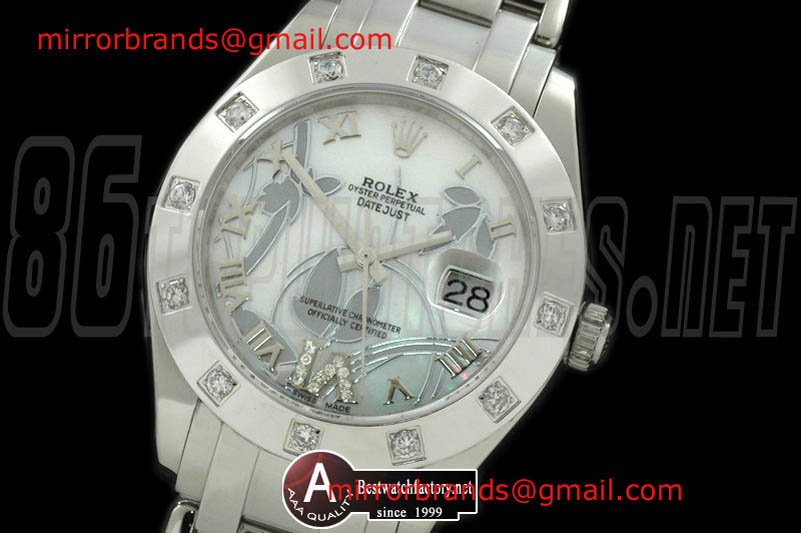 Luxury Rolex Masterpiece - Mid 2011 Flora 12-Diamond SS P-White Swiss Eta 2836-2