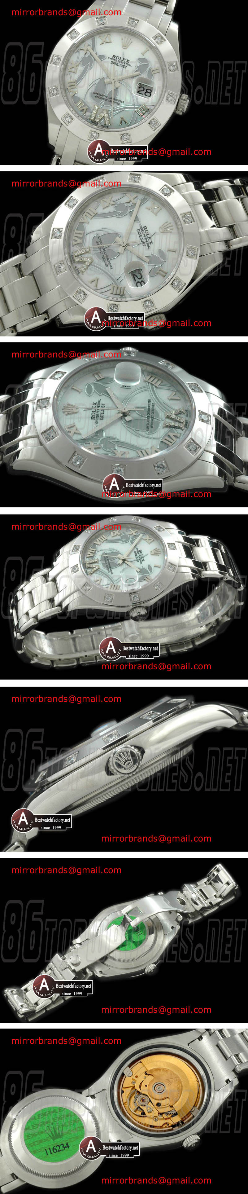 Luxury Rolex Masterpiece - Mid 2011 Flora 12-Diamond SS P-White Swiss Eta 2836-2