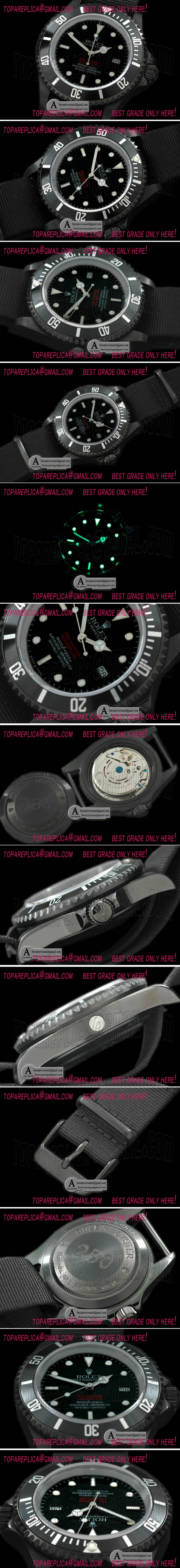 Rolex Pro Hunter Sea Dweller PVD Black Bezel Asian 2813 Replica Watches