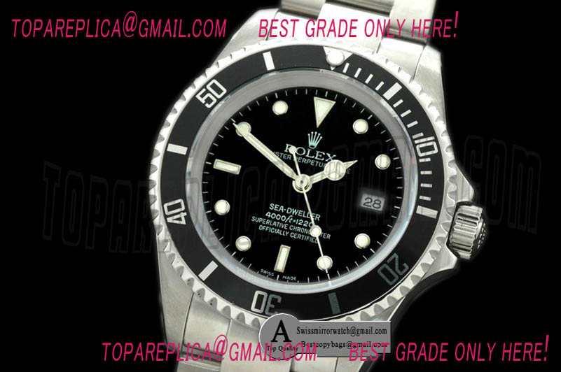 Rolex Classic Sea Dweller SS Black Asian 2836-2 Replica Watches