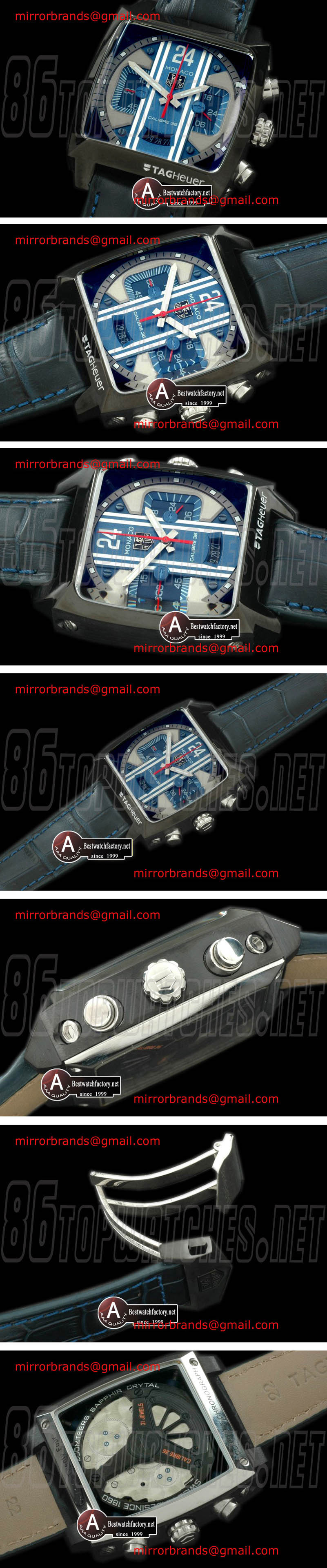 Luxury Tag Heuer Monaco Concept 24 PVD/Leather Blue Japanese Quartz Chrono