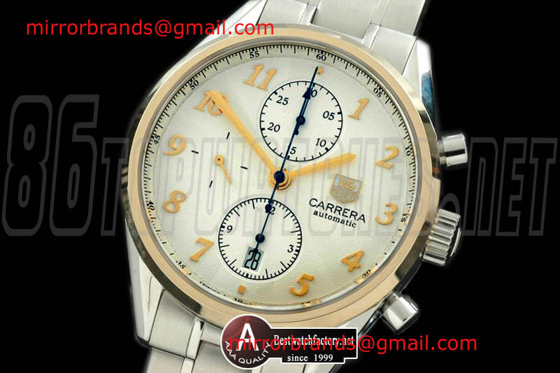 Luxury Tag Heuer intage Carrera Racing Chrono SS/SS White A-7750 28