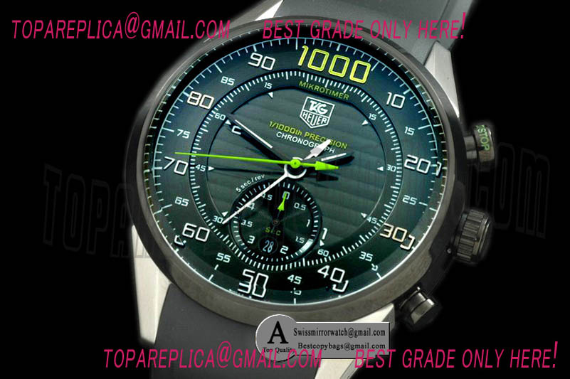 Tag Heuer Mikrometer 1/1000 Chrono SS/PVD/Rubber Black/Luminous-Green 2813 Replica Watches