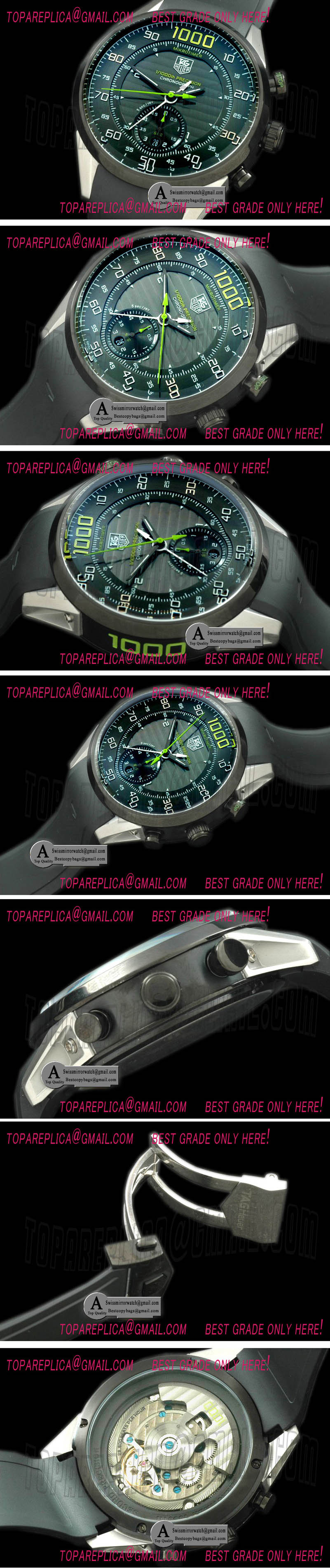 Tag Heuer Mikrometer 1/1000 Chrono SS/PVD/Rubber Black/Luminous-Green 2813 Replica Watches