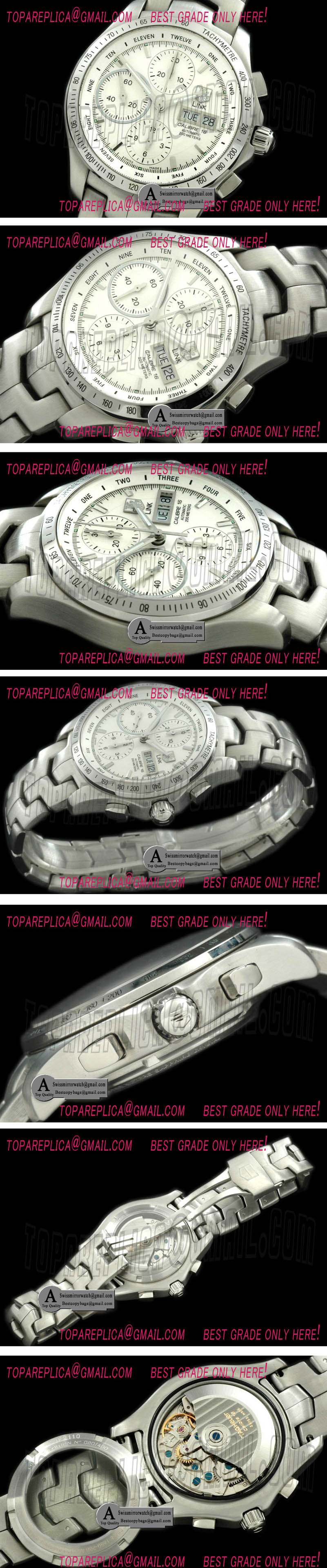 Tag Heuer Link 2010 DayDate SS/SS White A-7750 Chrono Replica Watches