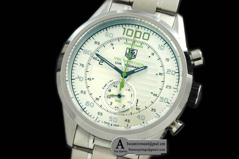 Tag Heuer Mikrometer 1/1000 Chrono SS/SS White Jap Quartz Replica Watches