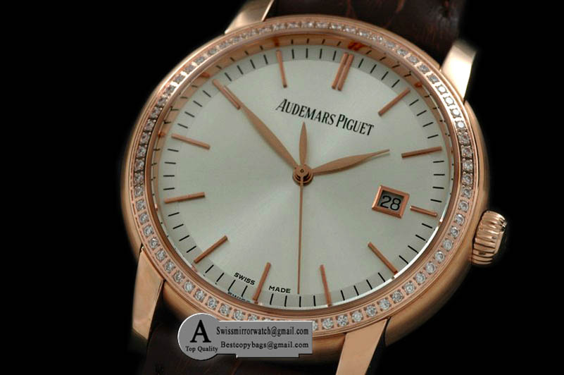 Audemars Piguet 15171OR.ZZ.A088CR.01 Jules Audemars Classic Automatic Rose Gold/Diamond White ETA 2824-2 Replica Watches
