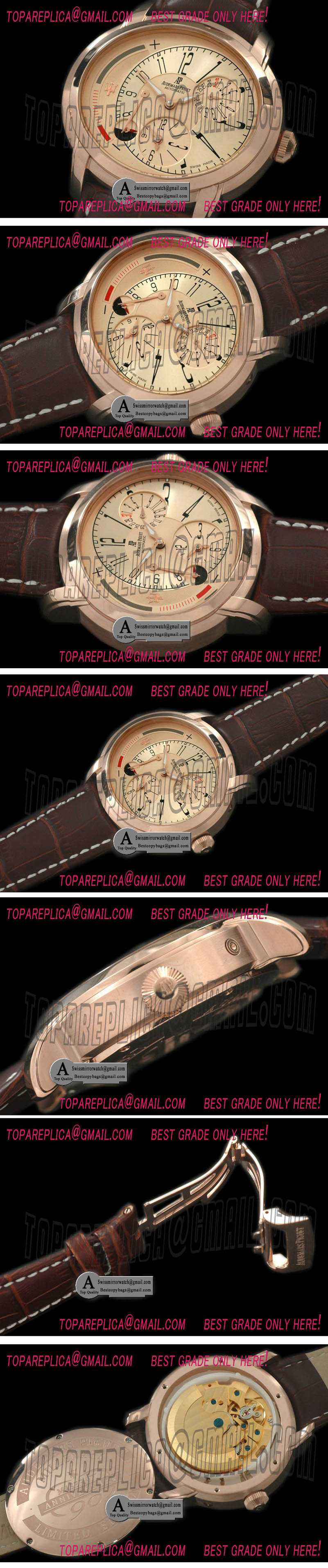 Audemars Piguet  Millenary Reserve/Duo Time Rose Gold/Leather Gold Asian 23J Automatic Replica Watches