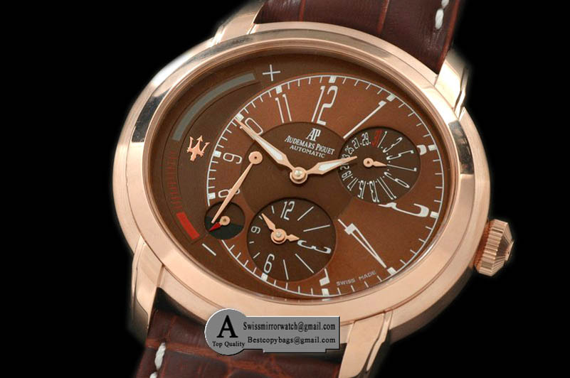 Audemars Piguet Millenary Reserve/Duo Time Rose Gold/Leather Brown Asian 23J Automatic Replica Watches