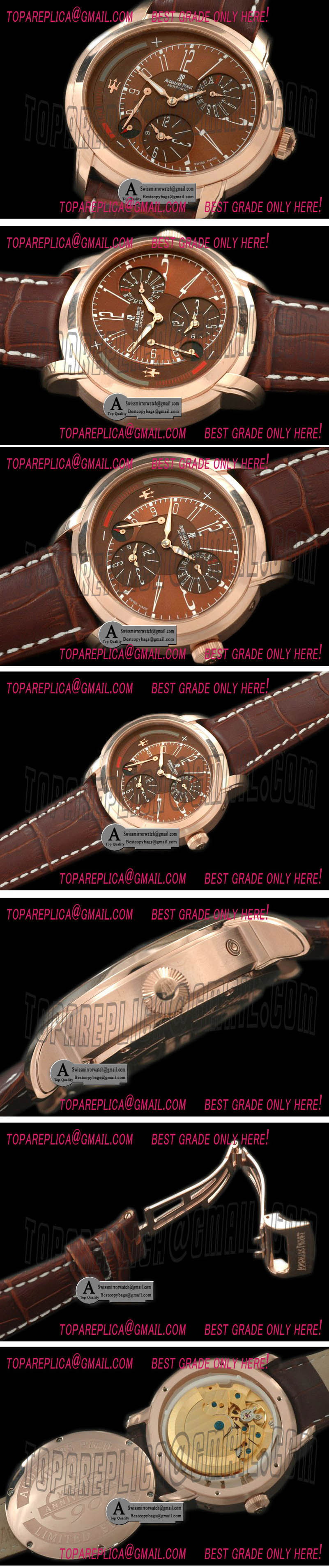 Audemars Piguet Millenary Reserve/Duo Time Rose Gold/Leather Brown Asian 23J Automatic Replica Watches