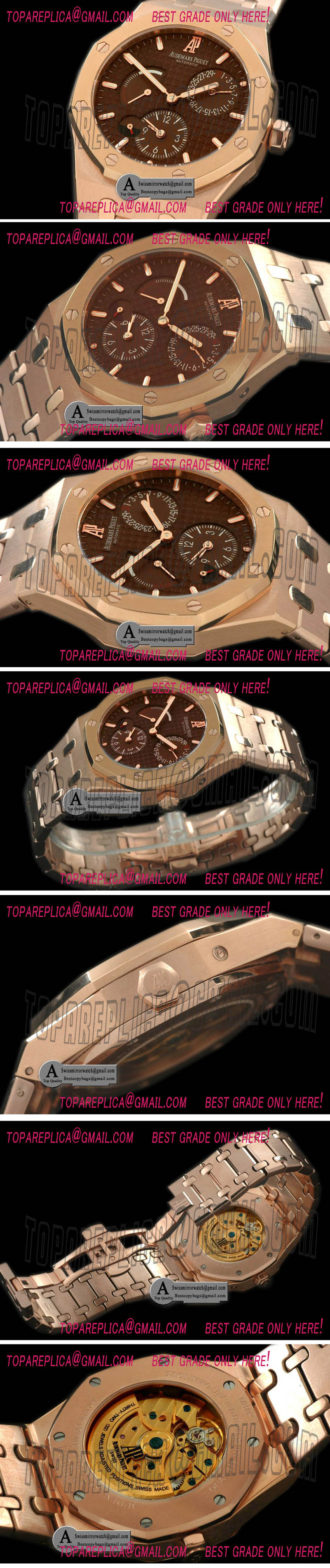 Audemars Piguet Royal Oak Reserve/Duo Time Rose Gold/Rose Gold Brown Asian 23 Automatic Replica Watches